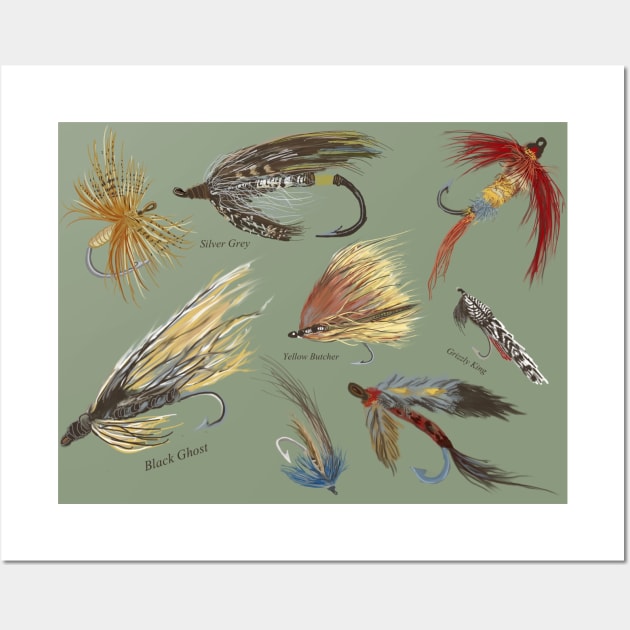 Fly Fishing with Hand Tied flies! Wall Art by Salzanos